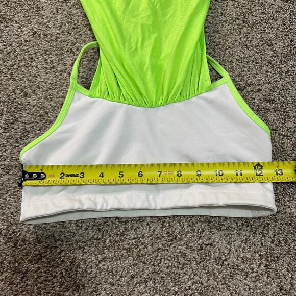 LULULEMON Women's No Limits Tank Size 6 In Zippy Green/White - Picture 10 of 11